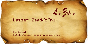 Latzer Zsadány névjegykártya